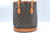 Authentic Louis Vuitton Monogram Bucket PM Shoulder Tote Bag M42238 LV 3412J