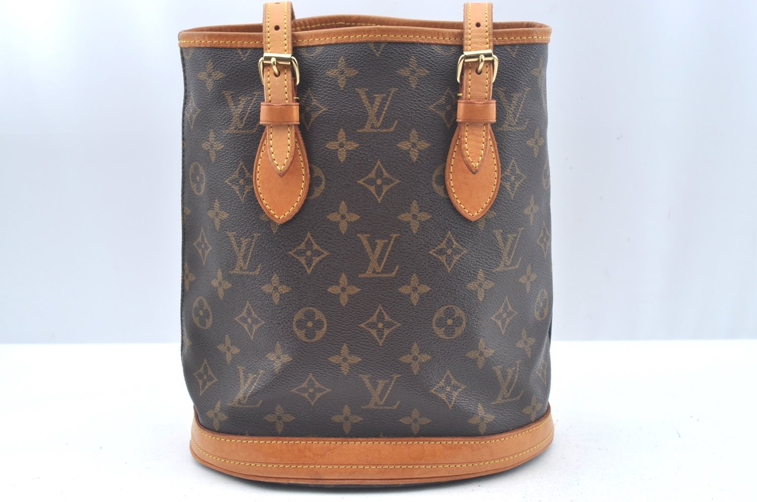 Authentic Louis Vuitton Monogram Bucket PM Shoulder Tote Bag M42238 LV 3412J