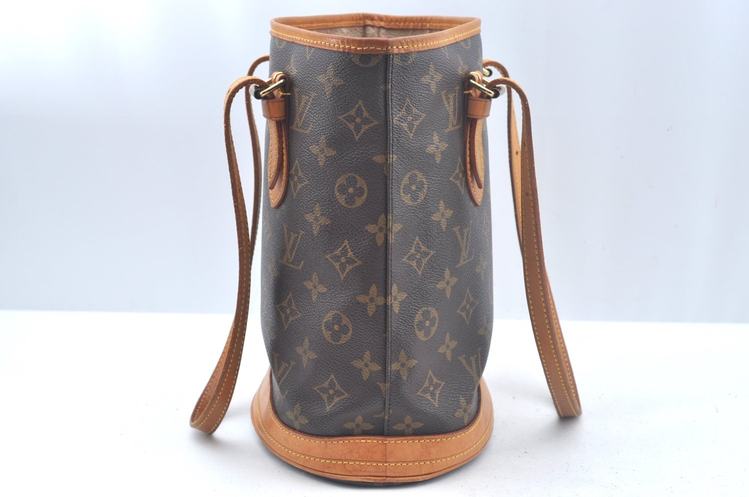 Authentic Louis Vuitton Monogram Bucket PM Shoulder Tote Bag M42238 LV 3412J