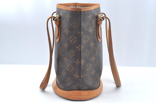 Authentic Louis Vuitton Monogram Bucket PM Shoulder Tote Bag M42238 LV 3412J