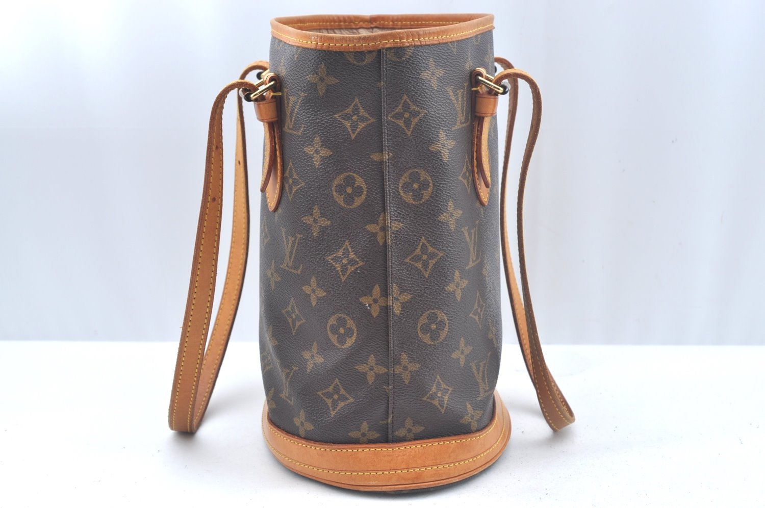 Authentic Louis Vuitton Monogram Bucket PM Shoulder Tote Bag M42238 LV 3412J