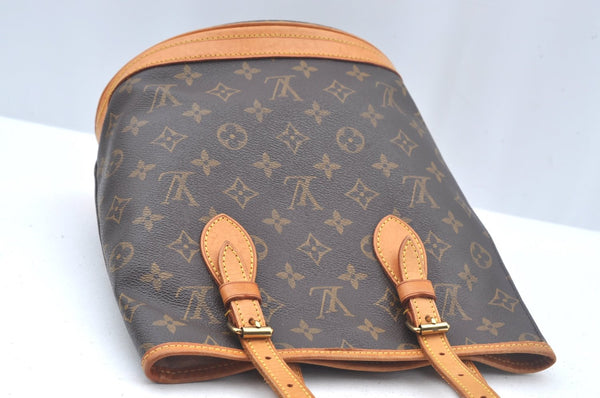 Authentic Louis Vuitton Monogram Bucket PM Shoulder Tote Bag M42238 LV 3412J