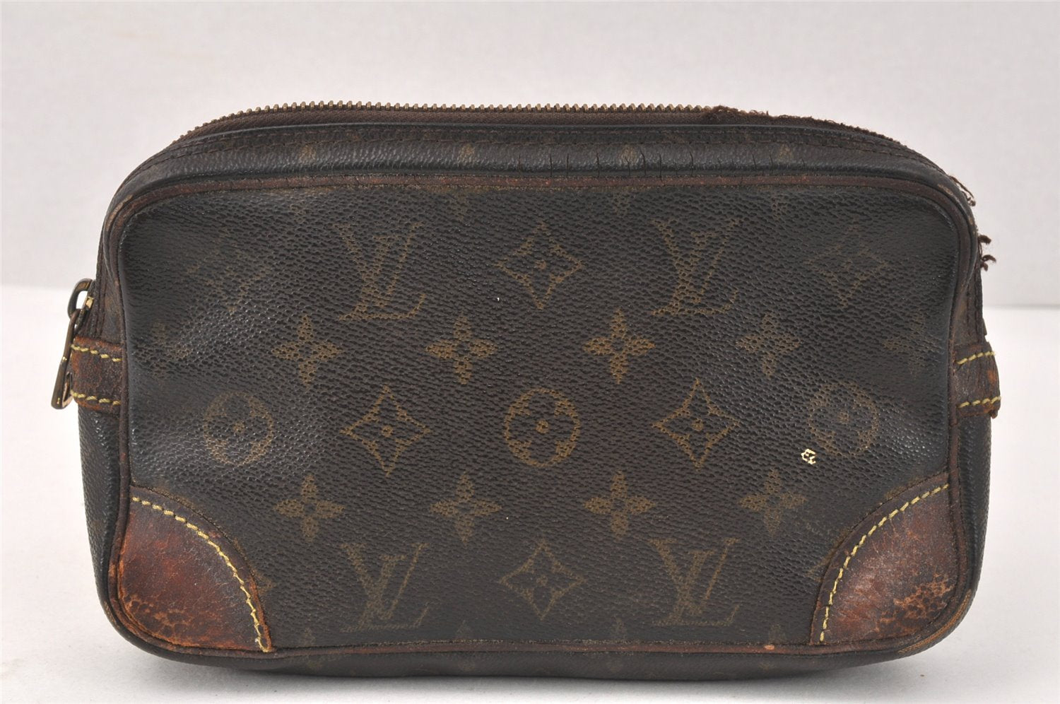 Authentic Louis Vuitton Monogram Marly Dragonne PM M51827 Clutch Bag Junk 3413K