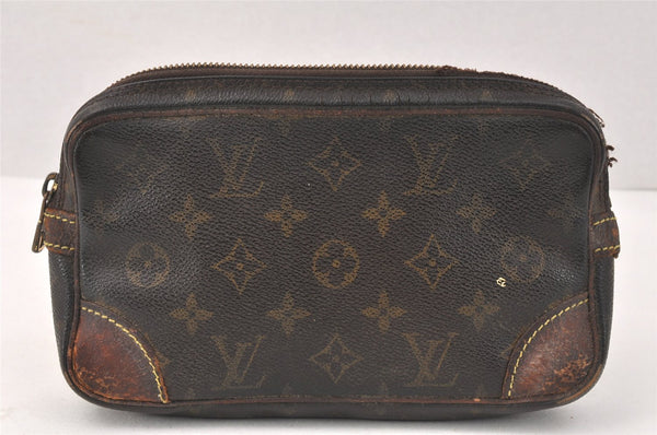 Authentic Louis Vuitton Monogram Marly Dragonne PM M51827 Clutch Bag Junk 3413K