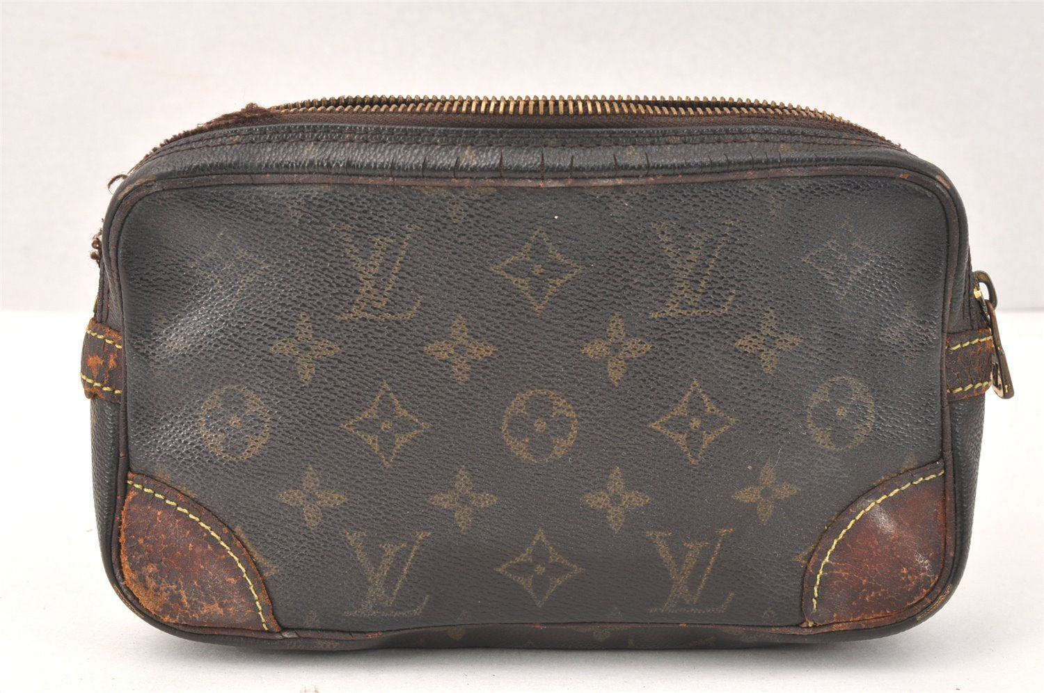 Authentic Louis Vuitton Monogram Marly Dragonne PM M51827 Clutch Bag Junk 3413K