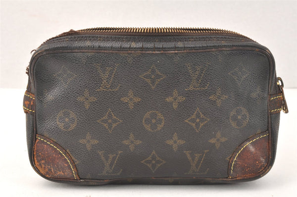 Authentic Louis Vuitton Monogram Marly Dragonne PM M51827 Clutch Bag Junk 3413K