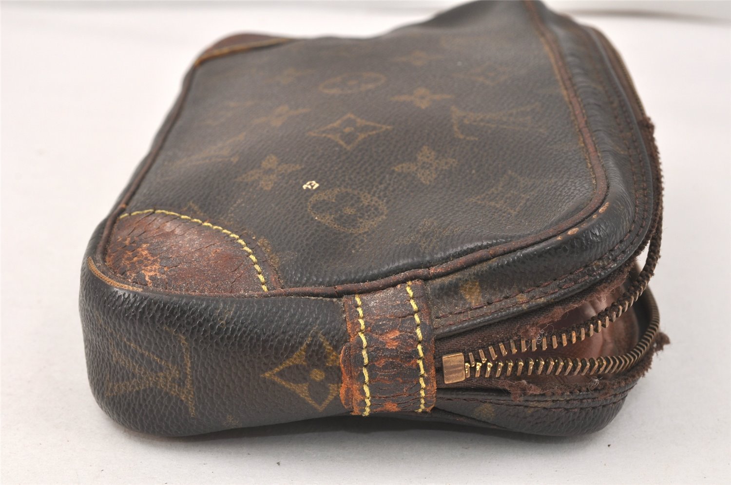 Authentic Louis Vuitton Monogram Marly Dragonne PM M51827 Clutch Bag Junk 3413K