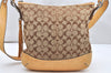 Authentic COACH Signature Shoulder Crossbody Bag Canvas Leather 9349 Brown 3415K