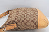 Authentic COACH Signature Shoulder Crossbody Bag Canvas Leather 9349 Brown 3415K