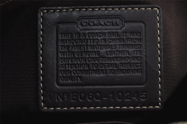 Authentic COACH Signature Shoulder Tote Bag Canvas Leather 10245 Brown 3416K