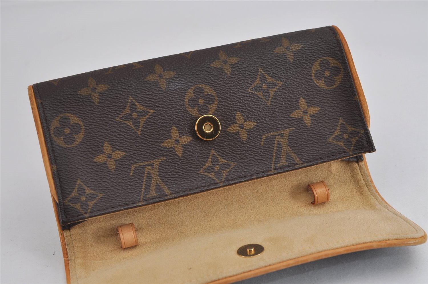 Authentic Louis Vuitton Monogram Pochette Twin PM Shoulder Bag M51854 LV 3417J