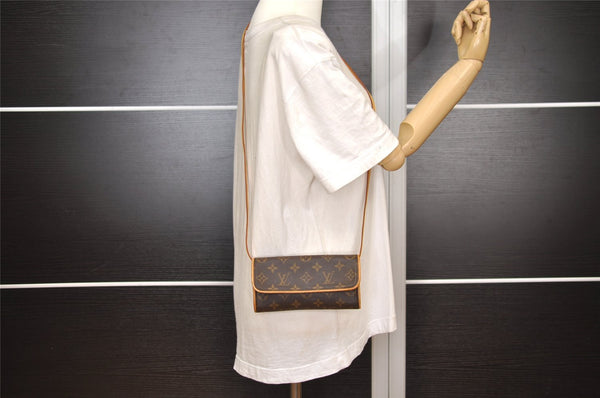 Authentic Louis Vuitton Monogram Pochette Twin PM Shoulder Bag M51854 LV 3417J