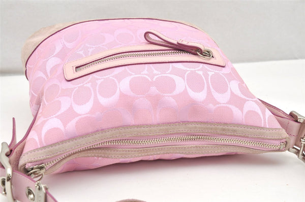 Authentic COACH Signature Shoulder Crossbody Bag Canvas Leather 9362 Pink 3417K