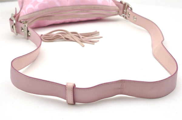 Authentic COACH Signature Shoulder Crossbody Bag Canvas Leather 9362 Pink 3417K