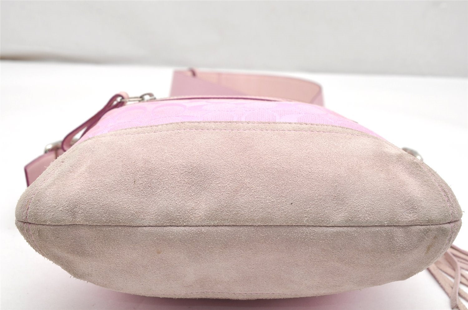 Authentic COACH Signature Shoulder Crossbody Bag Canvas Leather 9362 Pink 3417K