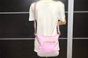 Authentic COACH Signature Shoulder Crossbody Bag Canvas Leather 9362 Pink 3417K