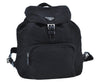 Authentic PRADA Vintage Nylon Tessuto Leather Backpack Purse Black 3418I