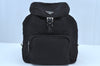 Authentic PRADA Vintage Nylon Tessuto Leather Backpack Purse Black 3418I
