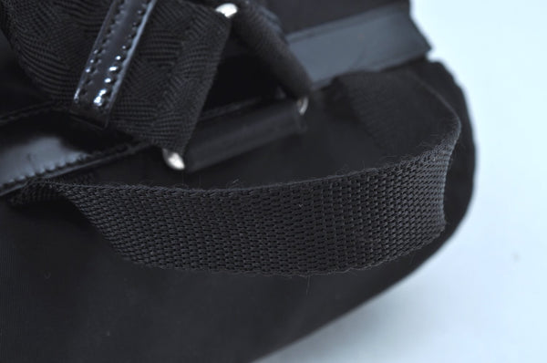 Authentic PRADA Vintage Nylon Tessuto Leather Backpack Purse Black 3418I