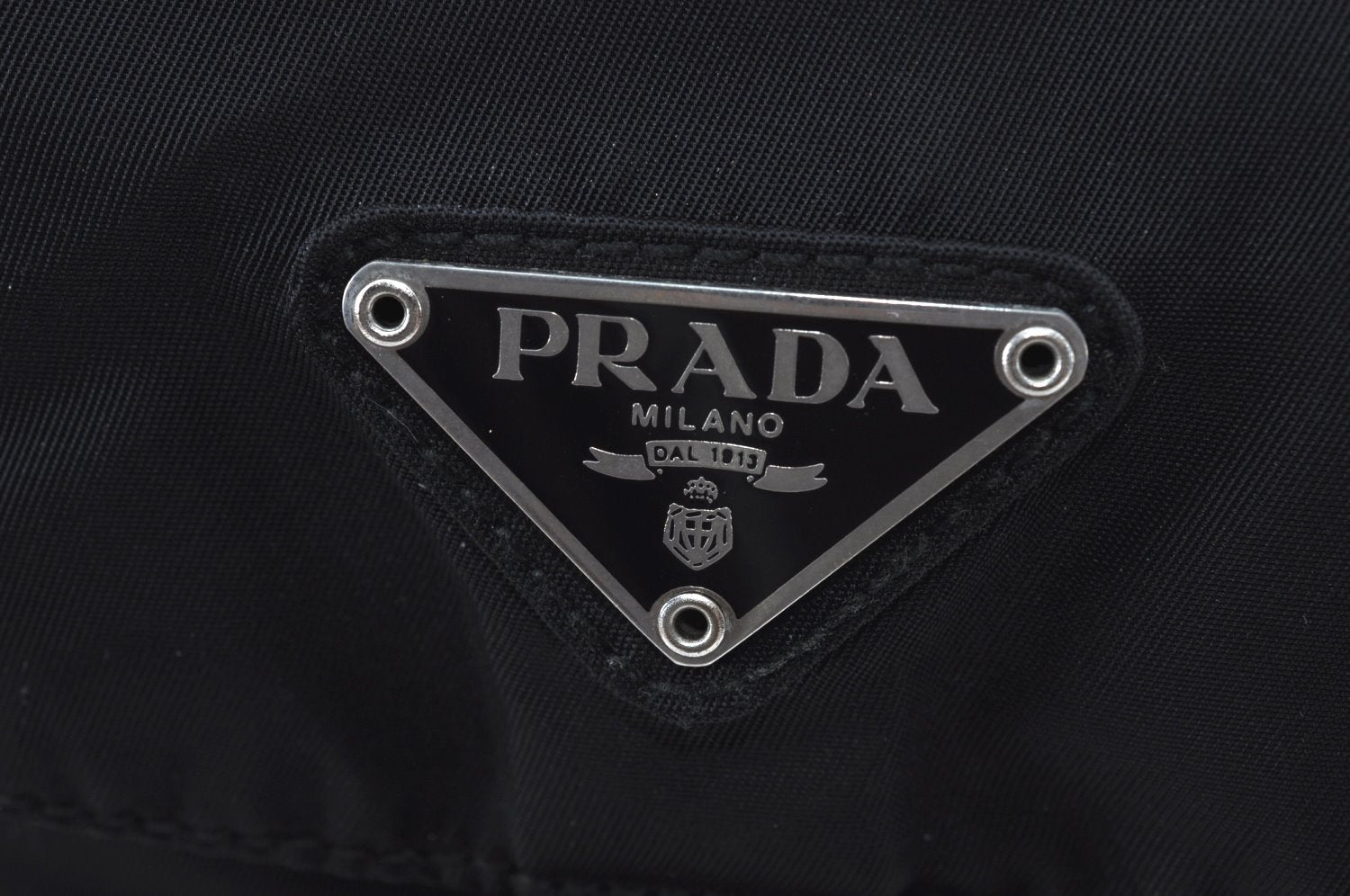 Authentic PRADA Vintage Nylon Tessuto Leather Backpack Purse Black 3418I