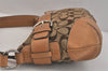 Authentic COACH Signature Shoulder Cross Bag Canvas Leather F07077 Brown 3418K