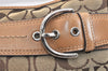 Authentic COACH Signature Shoulder Cross Bag Canvas Leather F07077 Brown 3418K