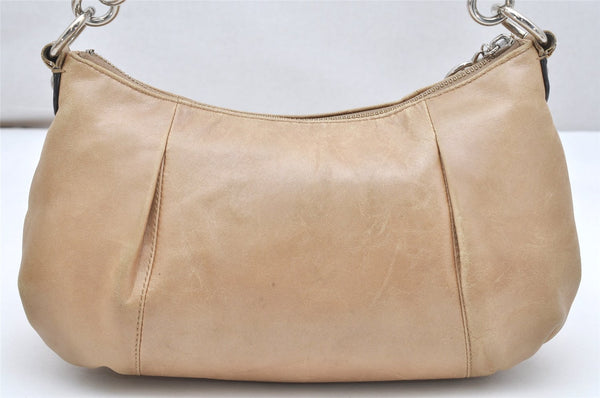 Authentic COACH POPPY 2Way Shoulder Hand Bag Purse Leather 16284 Beige 3419K