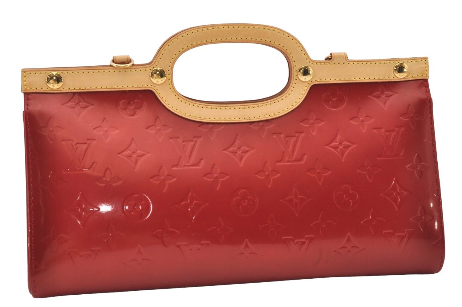 Authentic Louis Vuitton Vernis Roxbury Drive 2Way Hand Bag Red M91987 LV 3420J