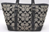 Authentic COACH Signature Hand Tote Bag Purse Canvas Leather 6043 Black 3420K