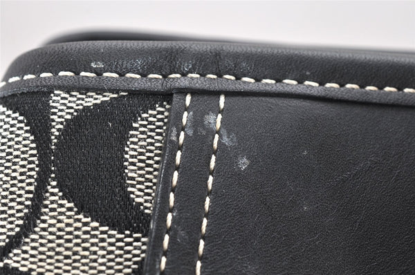 Authentic COACH Signature Shoulder Tote Bag Canvas Leather 6894 Black 3421K