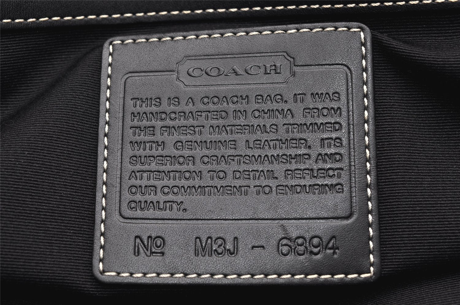 Authentic COACH Signature Shoulder Tote Bag Canvas Leather 6894 Black 3421K