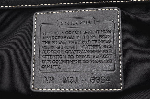 Authentic COACH Signature Shoulder Tote Bag Canvas Leather 6894 Black 3421K