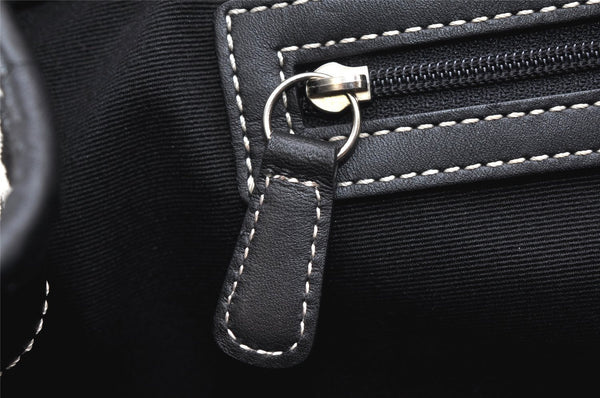 Authentic COACH Signature Shoulder Tote Bag Canvas Leather 6894 Black 3421K