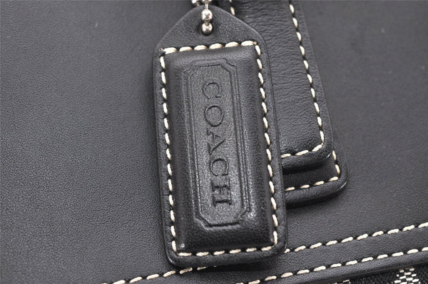 Authentic COACH Signature Shoulder Tote Bag Canvas Leather 6894 Black 3421K