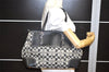 Authentic COACH Signature Shoulder Tote Bag Canvas Leather 6894 Black 3421K