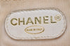 Authentic CHANEL Vintage Caviar Skin Shoulder Hand Bag Purse White CC Logo 3422J