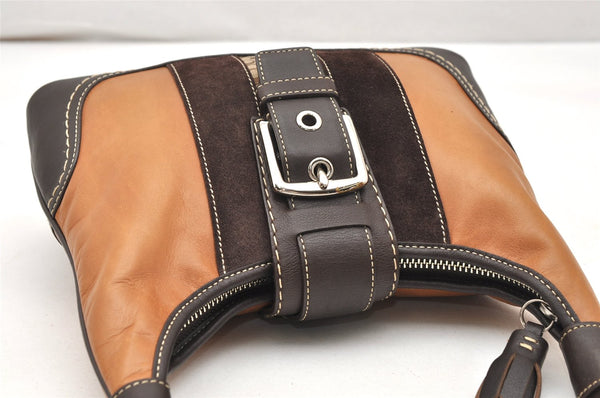 Authentic COACH Vintage Shoulder Hand Bag Purse Leather Suede F11344 Brown 3422K