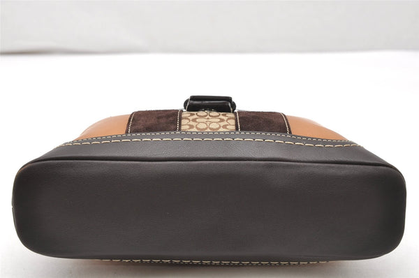 Authentic COACH Vintage Shoulder Hand Bag Purse Leather Suede F11344 Brown 3422K