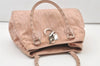 Authentic Christian Dior Trotter Lovely Hand Tote Bag Nylon Leather Pink 3423J