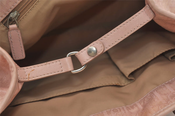 Authentic Christian Dior Trotter Lovely Hand Tote Bag Nylon Leather Pink 3423J