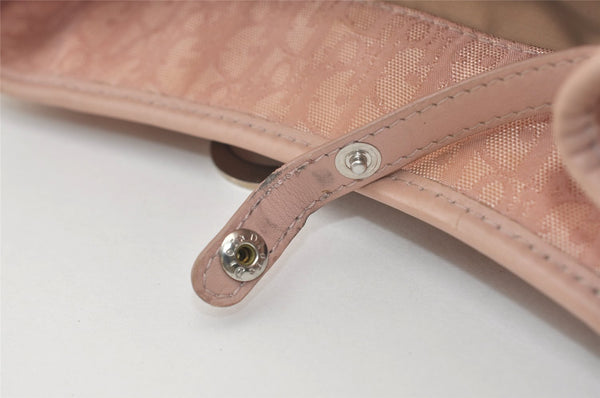 Authentic Christian Dior Trotter Lovely Hand Tote Bag Nylon Leather Pink 3423J