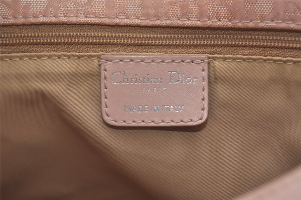 Authentic Christian Dior Trotter Lovely Hand Tote Bag Nylon Leather Pink 3423J