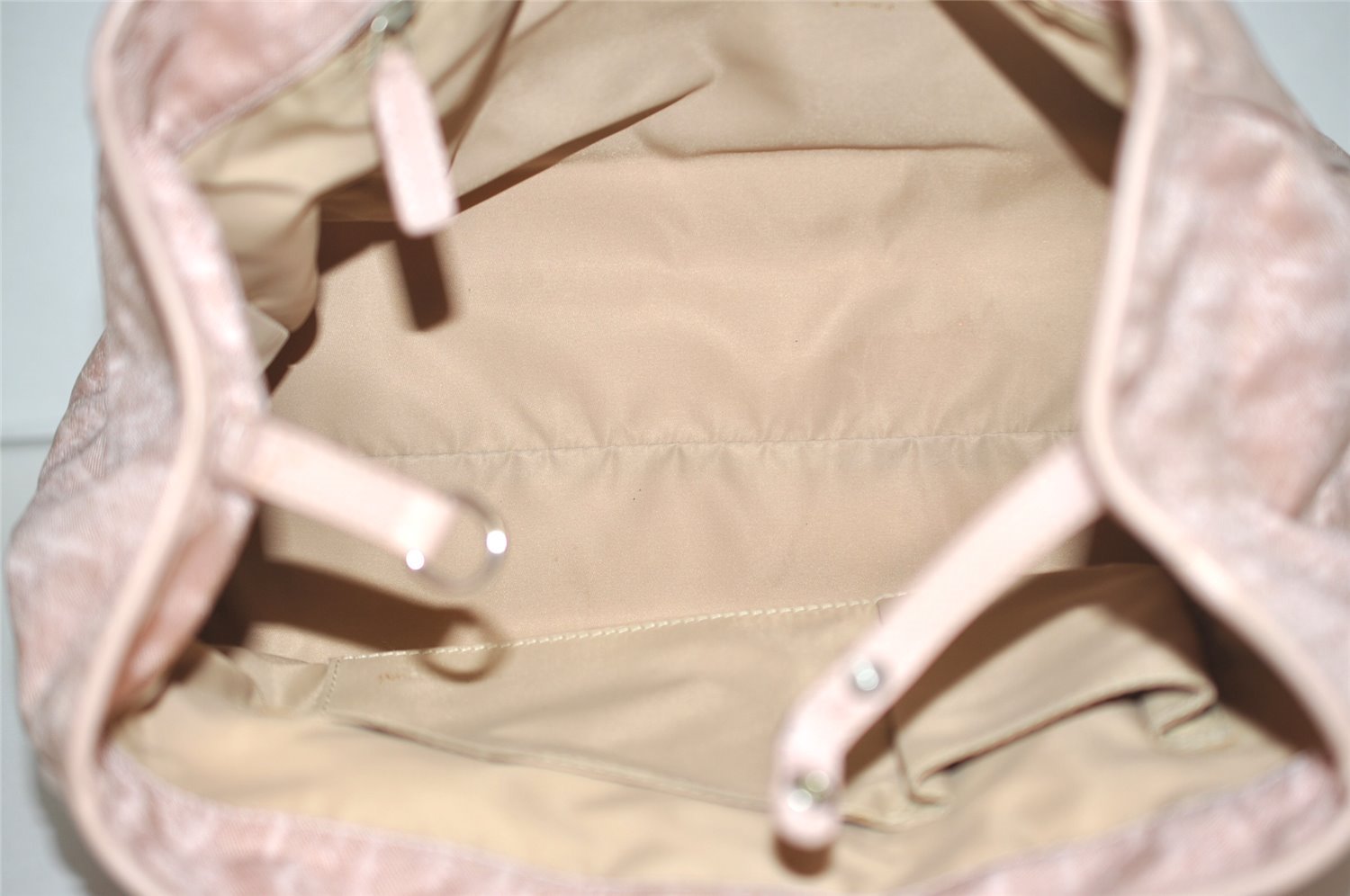 Authentic Christian Dior Trotter Lovely Hand Tote Bag Nylon Leather Pink 3423J