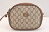 Authentic GUCCI GG Plus Shoulder Cross Body Bag PVC Leather Brown Junk 3423K