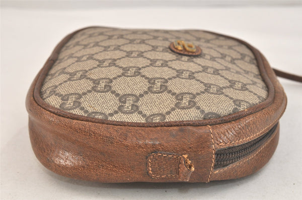 Authentic GUCCI GG Plus Shoulder Cross Body Bag PVC Leather Brown Junk 3423K