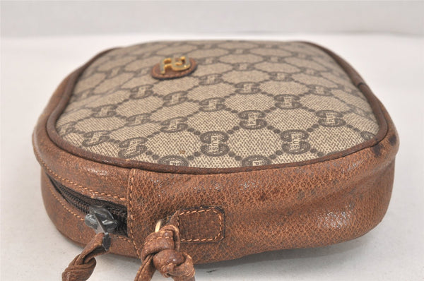 Authentic GUCCI GG Plus Shoulder Cross Body Bag PVC Leather Brown Junk 3423K