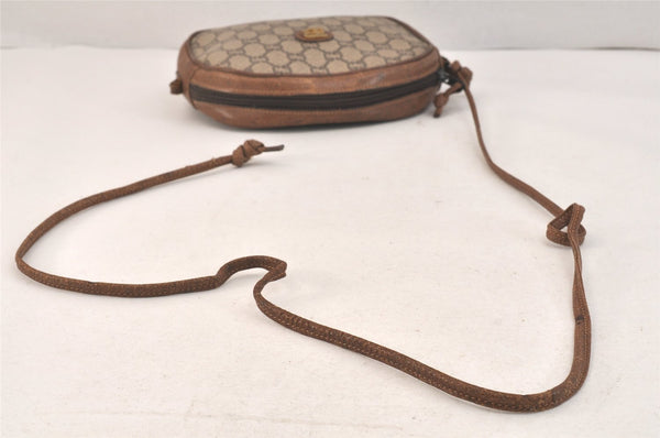 Authentic GUCCI GG Plus Shoulder Cross Body Bag PVC Leather Brown Junk 3423K
