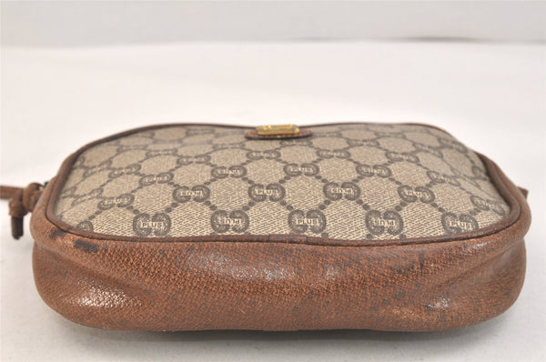 Authentic GUCCI GG Plus Shoulder Cross Body Bag PVC Leather Brown Junk 3423K