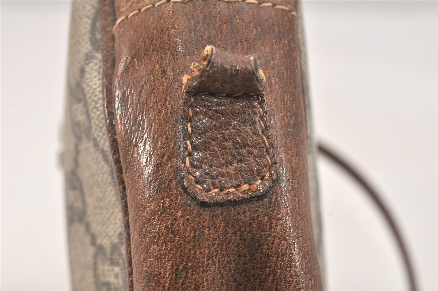 Authentic GUCCI GG Plus Shoulder Cross Body Bag PVC Leather Brown Junk 3423K
