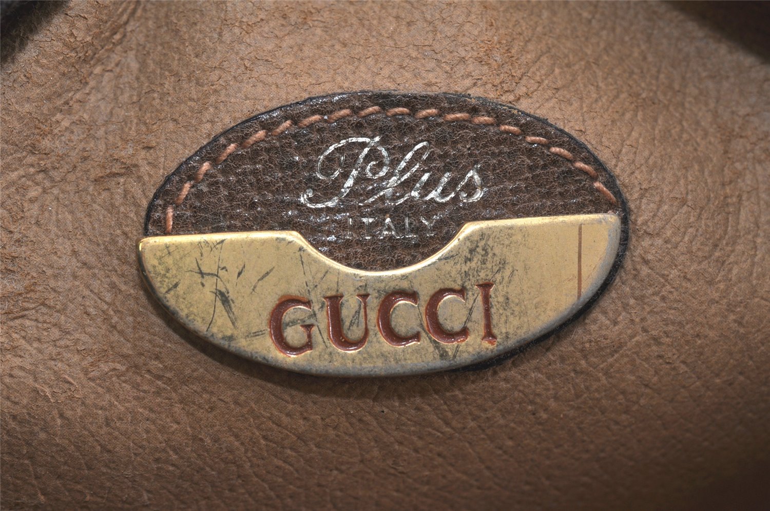 Authentic GUCCI GG Plus Shoulder Cross Body Bag PVC Leather Brown Junk 3423K
